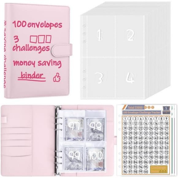 100 Envelopes Money Saving Challenge Binder to Save $5,050, 500, 10,000 - Picture 1 of 7